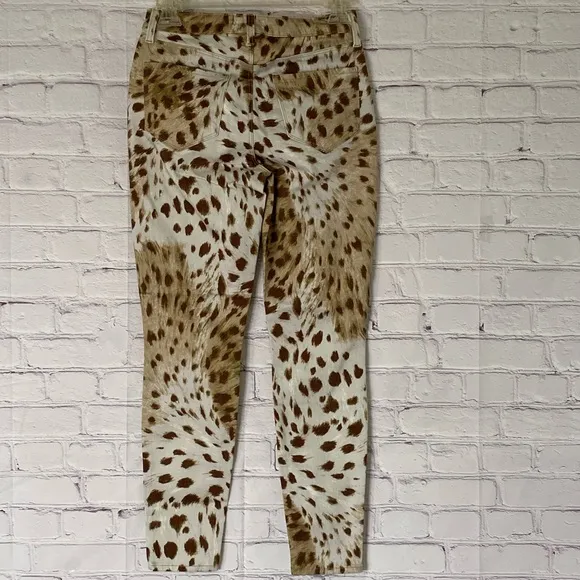 L’AGENCE COTTON BLEND MARGOT ANAIS PRINT MID RISE SKINNY JEANS SIZE 25