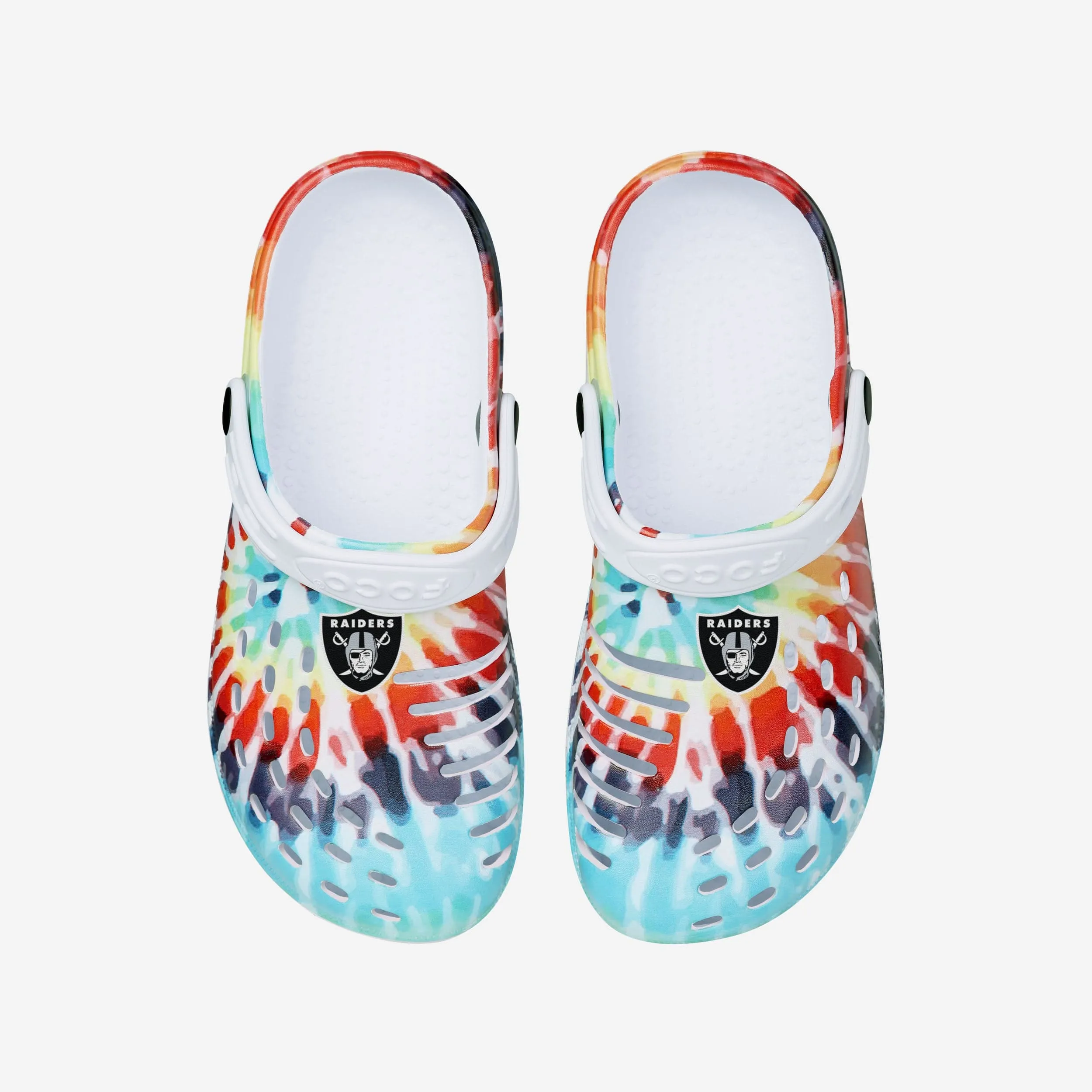 Las Vegas Raiders Womens Tie-Dye Clog With Strap