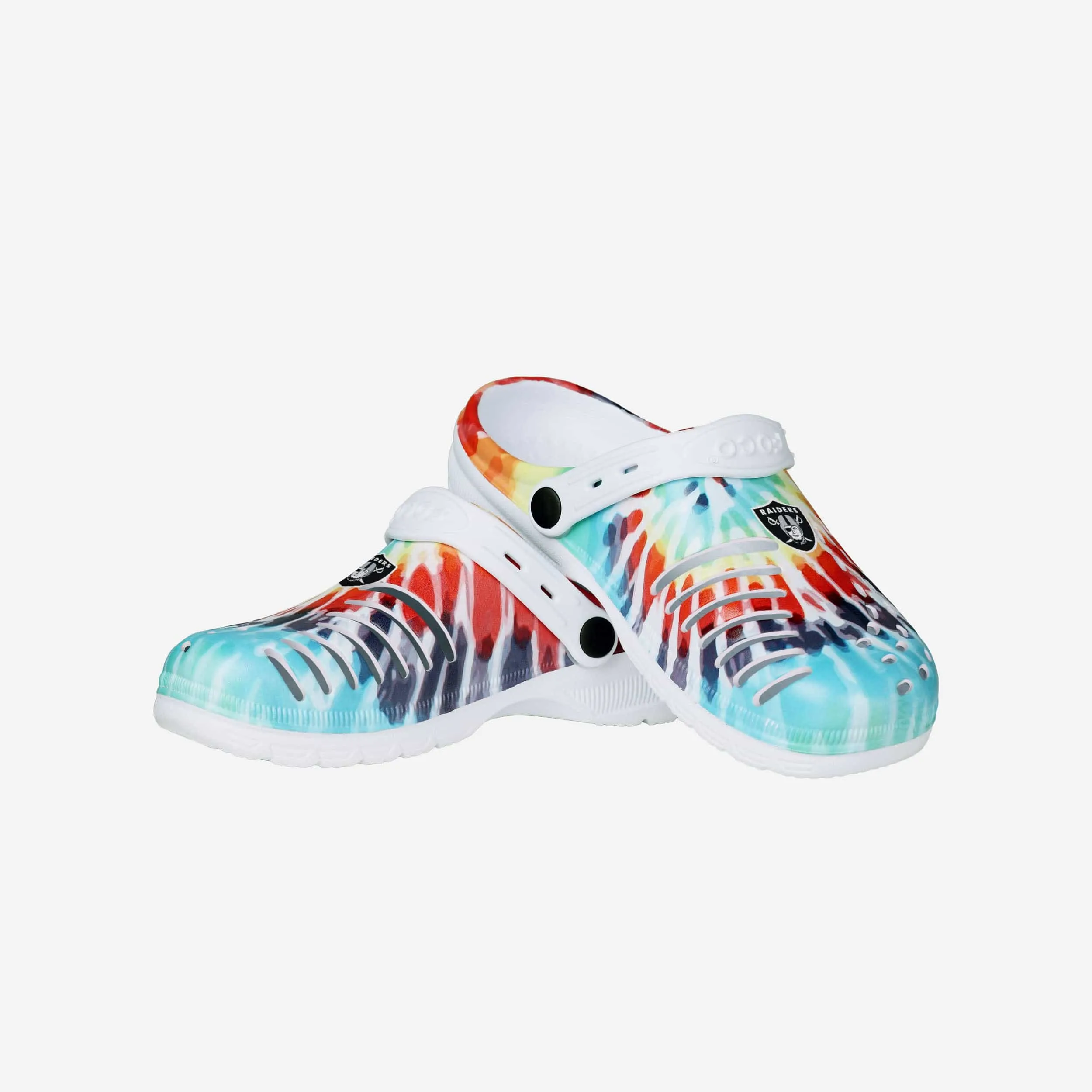 Las Vegas Raiders Womens Tie-Dye Clog With Strap