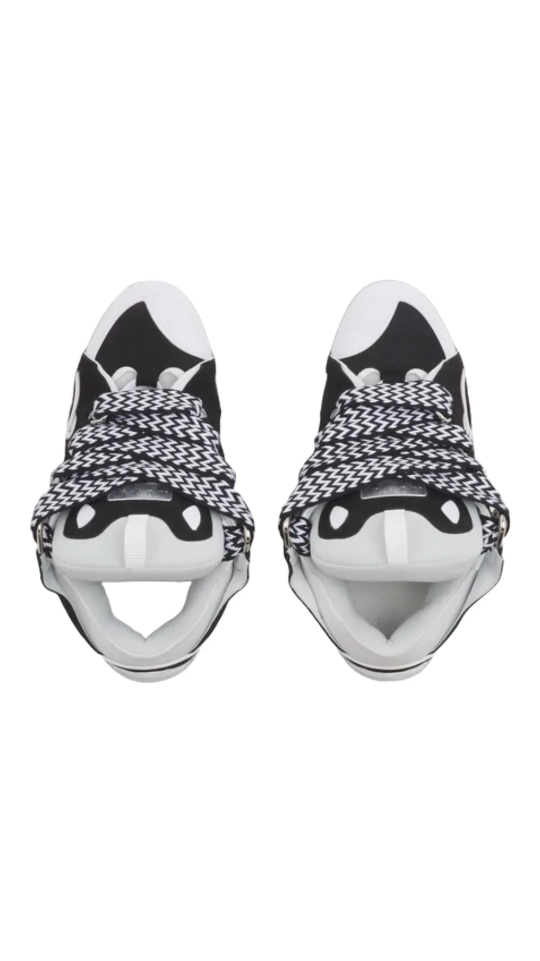 LEATHER CURB SNEAKERS (BLACK/WHITE)