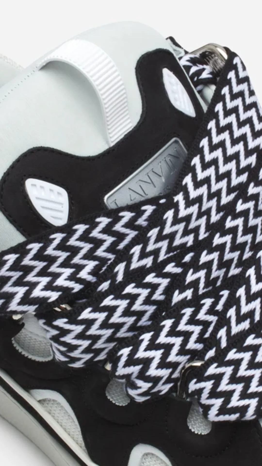 LEATHER CURB SNEAKERS (BLACK/WHITE)