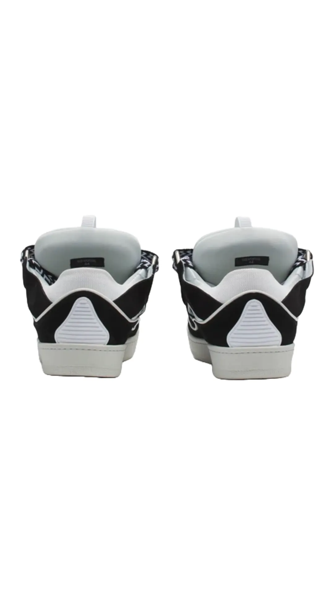 LEATHER CURB SNEAKERS (BLACK/WHITE)