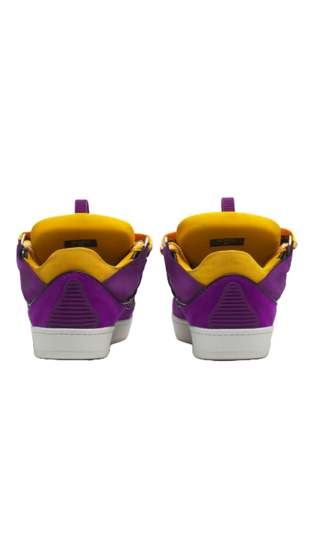 LEATHER CURB SNEAKERS (PURPLE/YELLOW)
