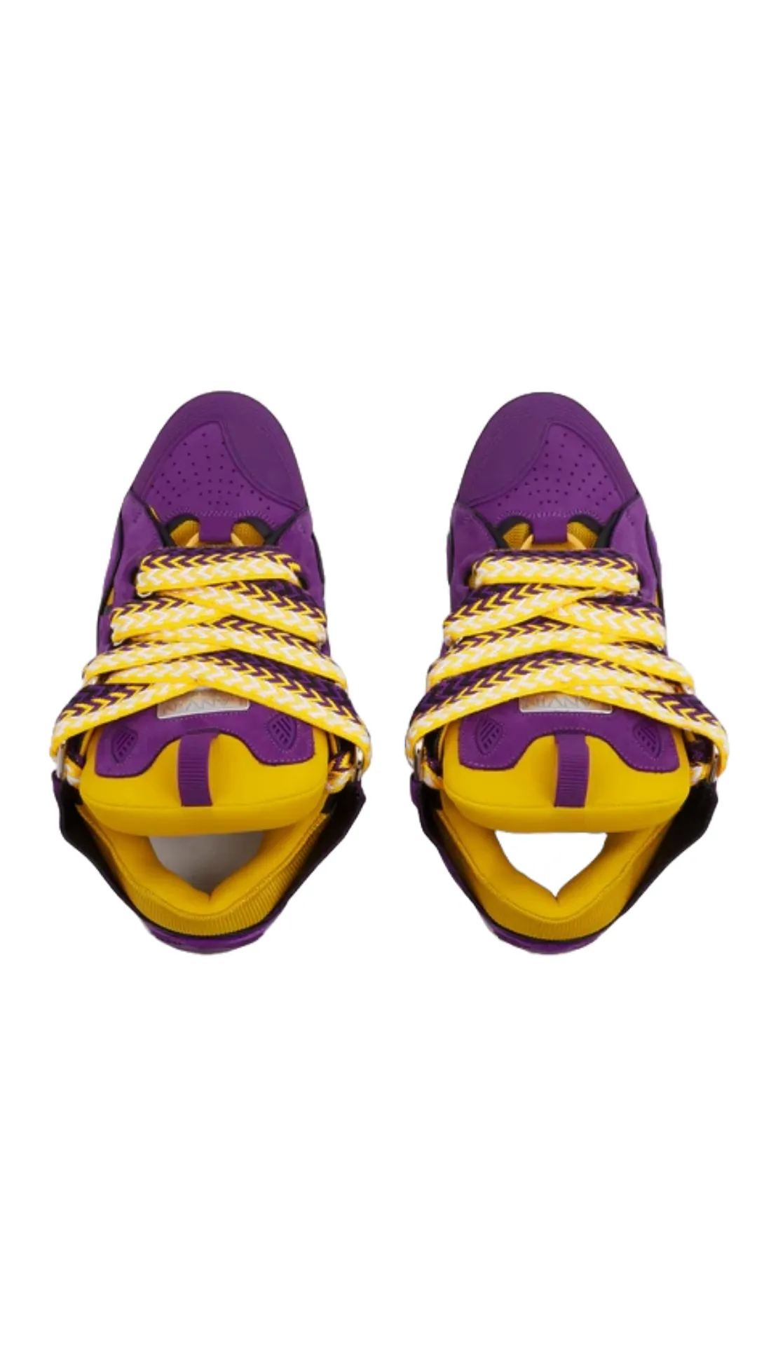 LEATHER CURB SNEAKERS (PURPLE/YELLOW)