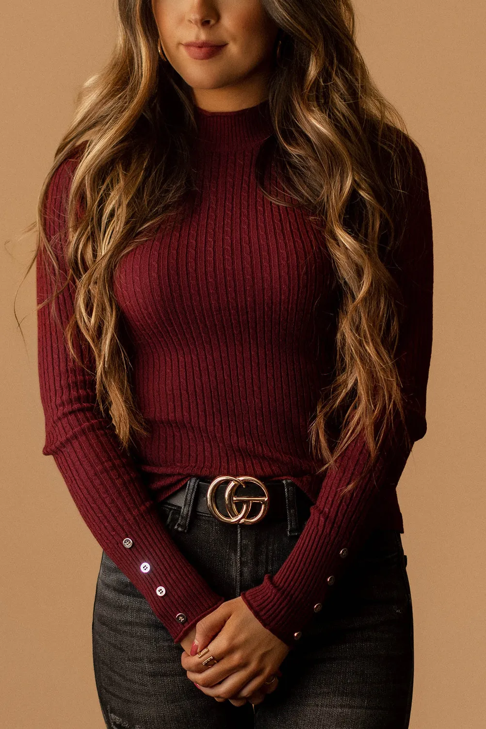 Let Me Down Ribbed Long Sleeve Top (Black) | FINAL SALE
