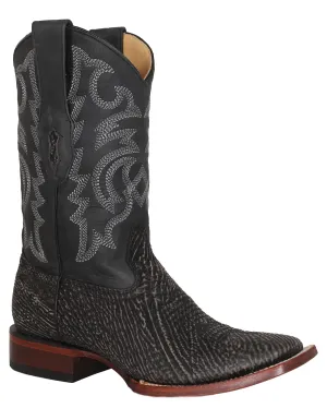 Los Altos Rustic Black Shark Skin Western Boots