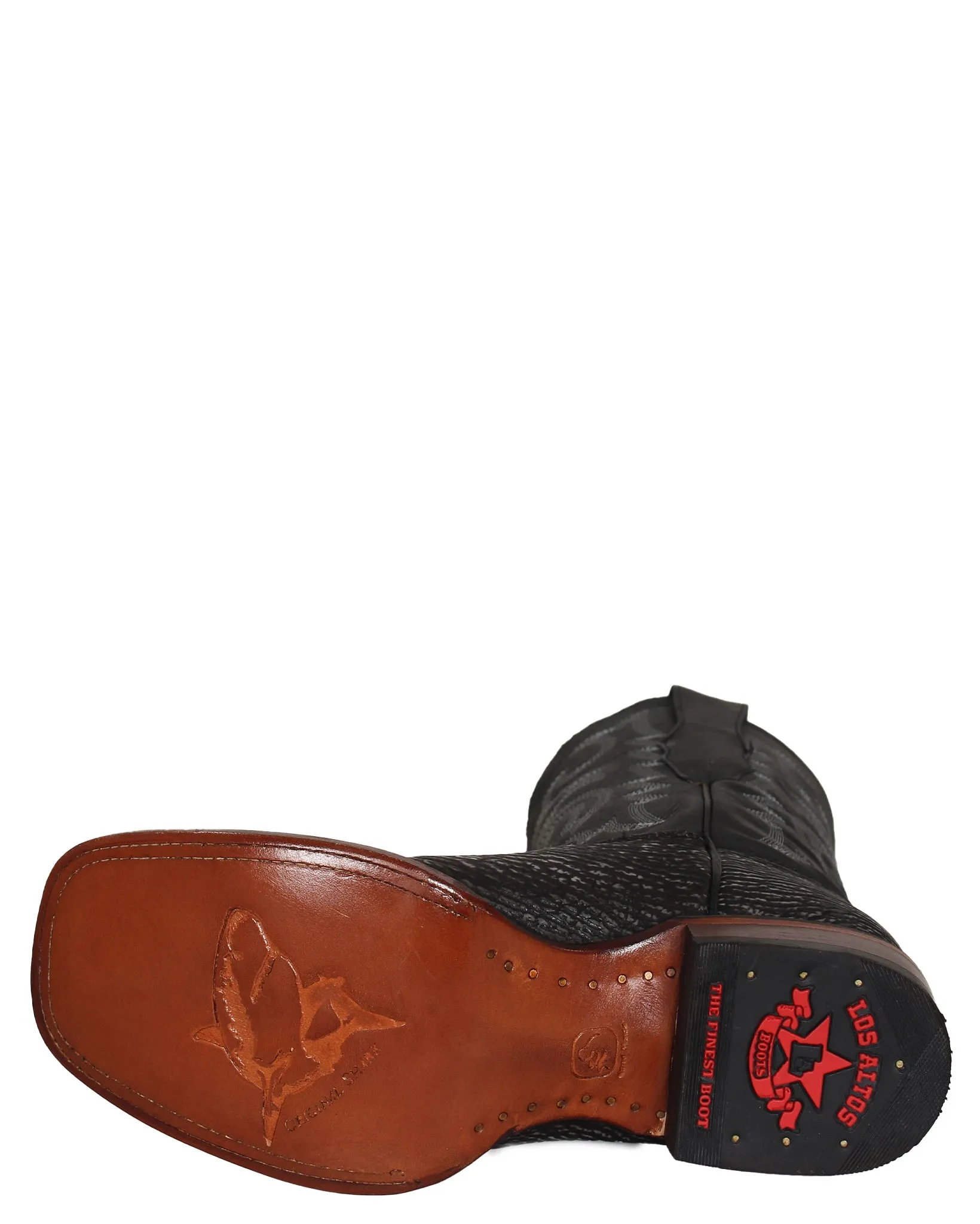 Los Altos Rustic Black Shark Skin Western Boots
