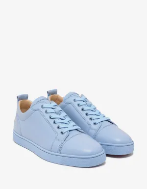 Louis Junior Flat Sky Blue Leather Trainers