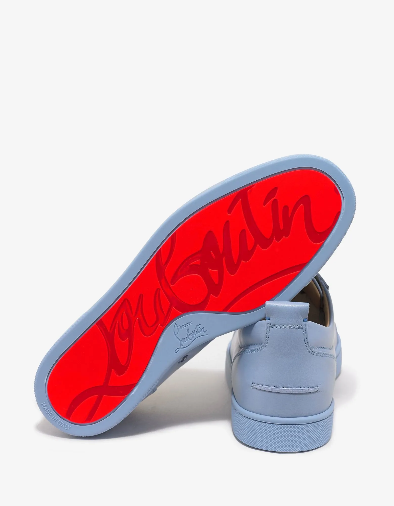 Louis Junior Flat Sky Blue Leather Trainers