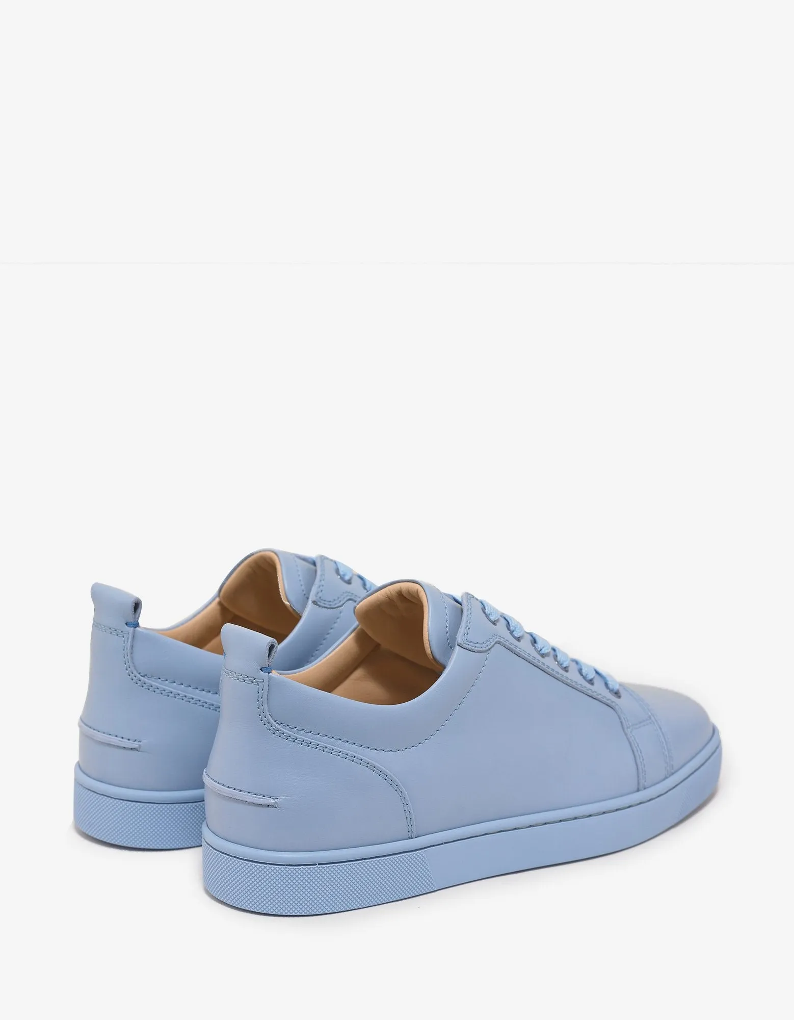 Louis Junior Flat Sky Blue Leather Trainers