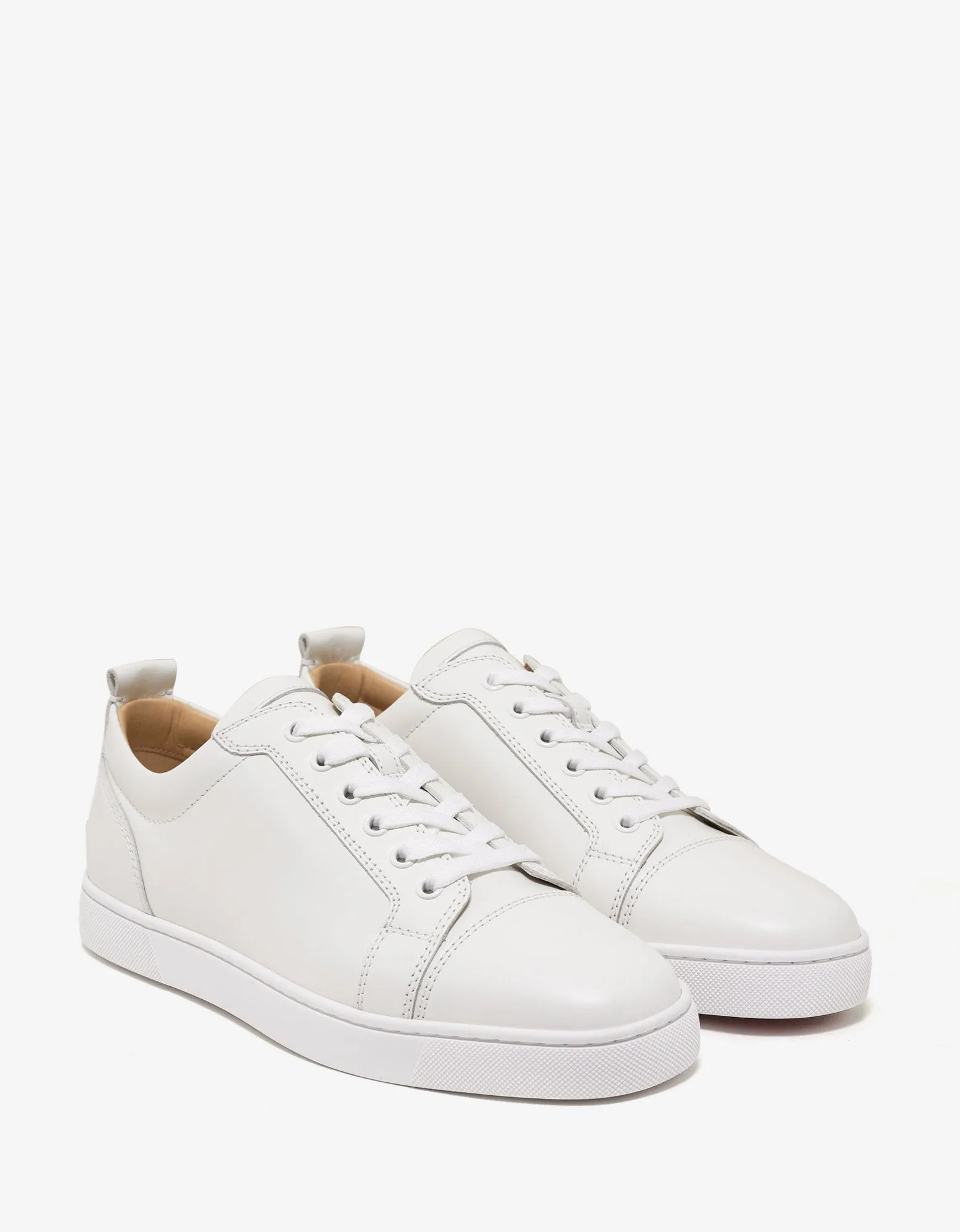 Louis Junior Flat White Leather Trainers
