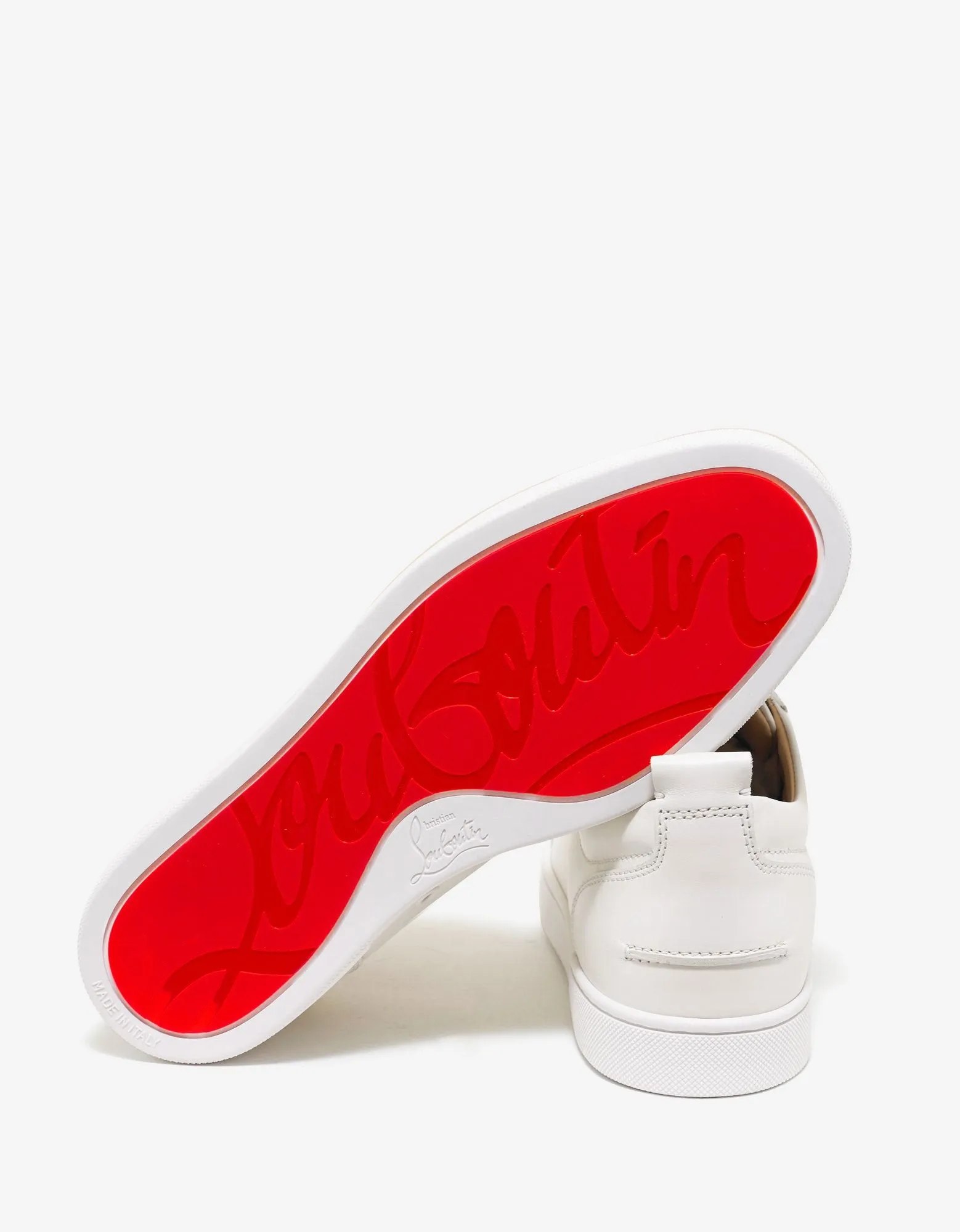 Louis Junior Flat White Leather Trainers