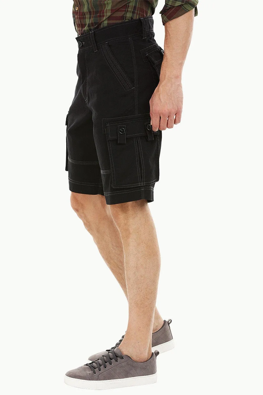 Mens Black Cargo Summer Shorts