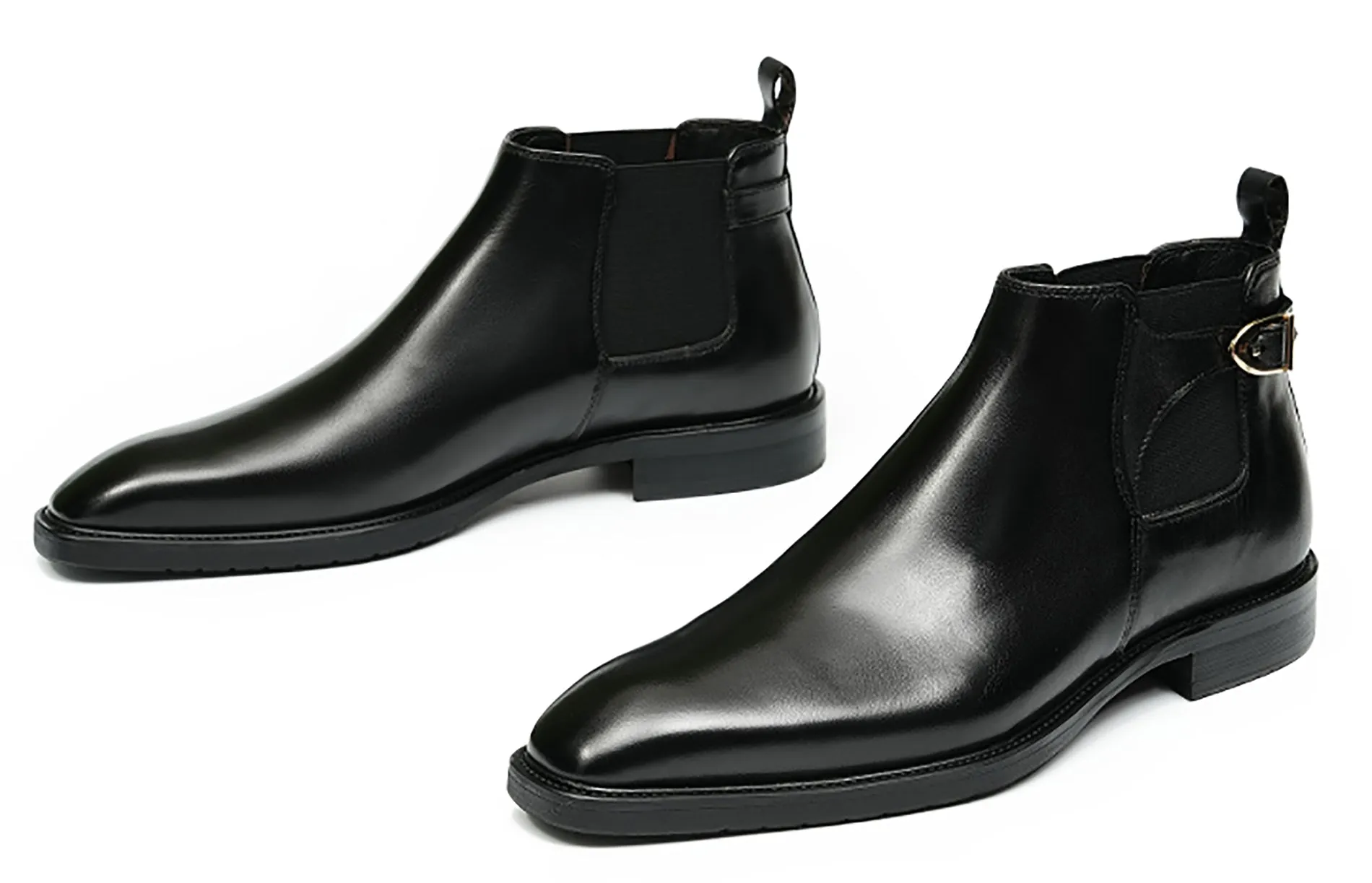 Men's Handmade Formal Buckle Chelsea Boots