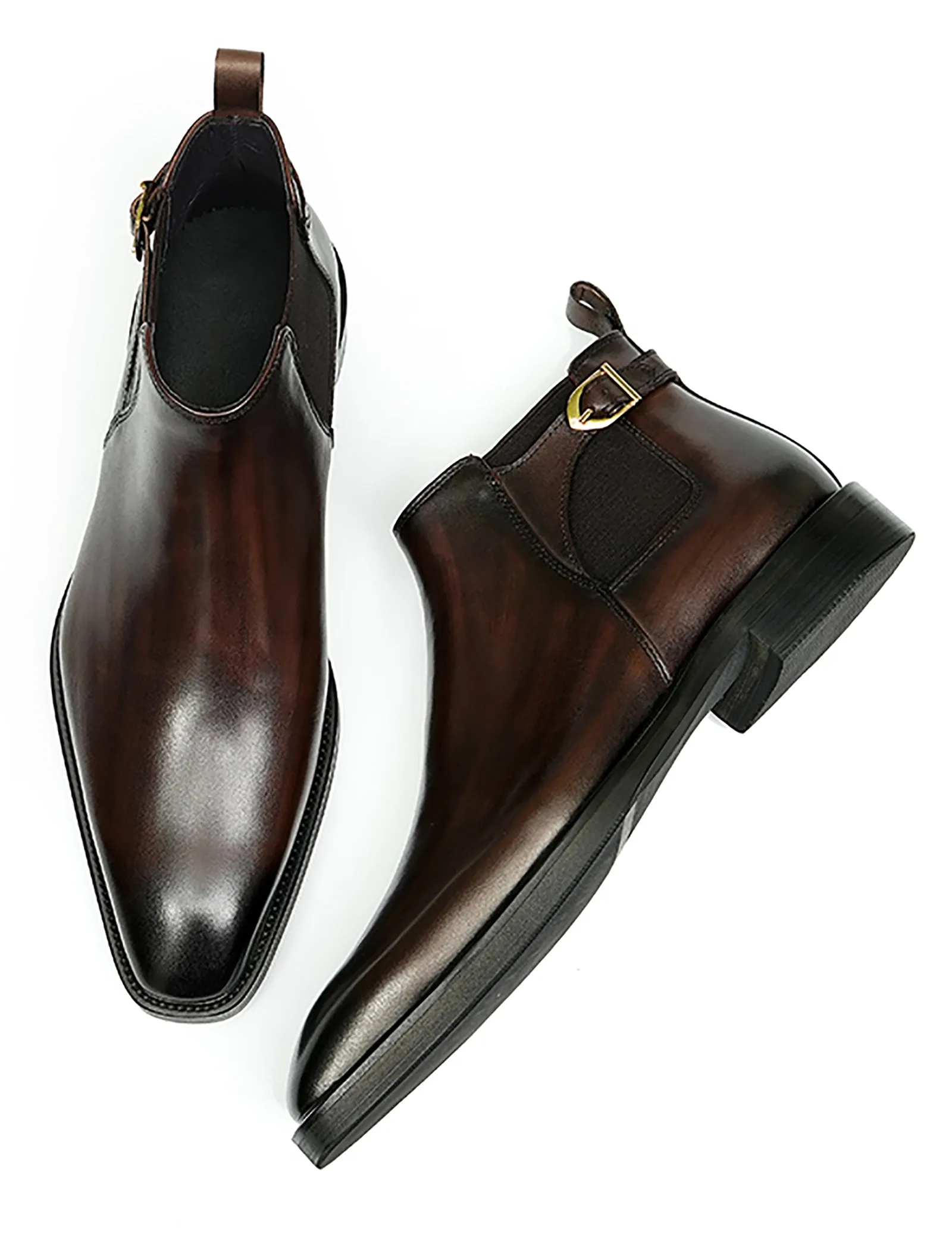 Men's Handmade Formal Buckle Chelsea Boots