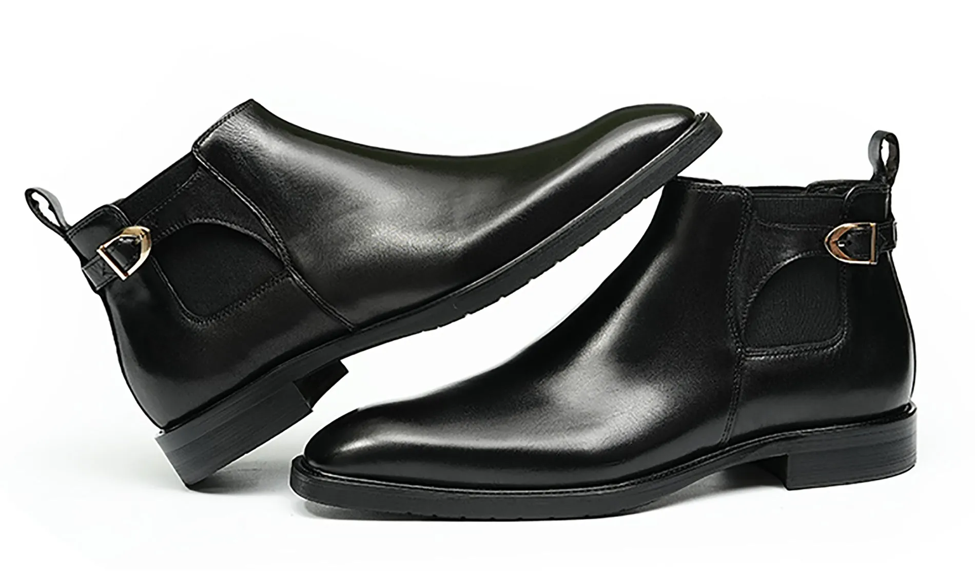Men's Handmade Formal Buckle Chelsea Boots