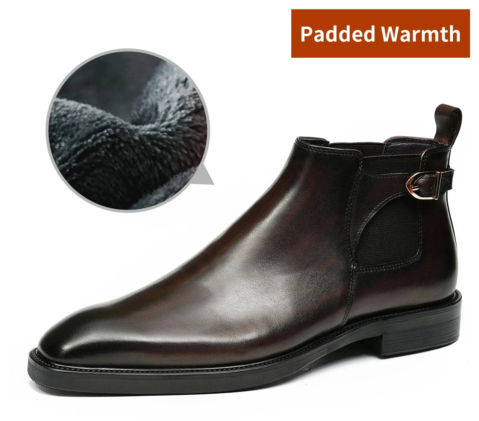 Men's Handmade Formal Buckle Chelsea Boots