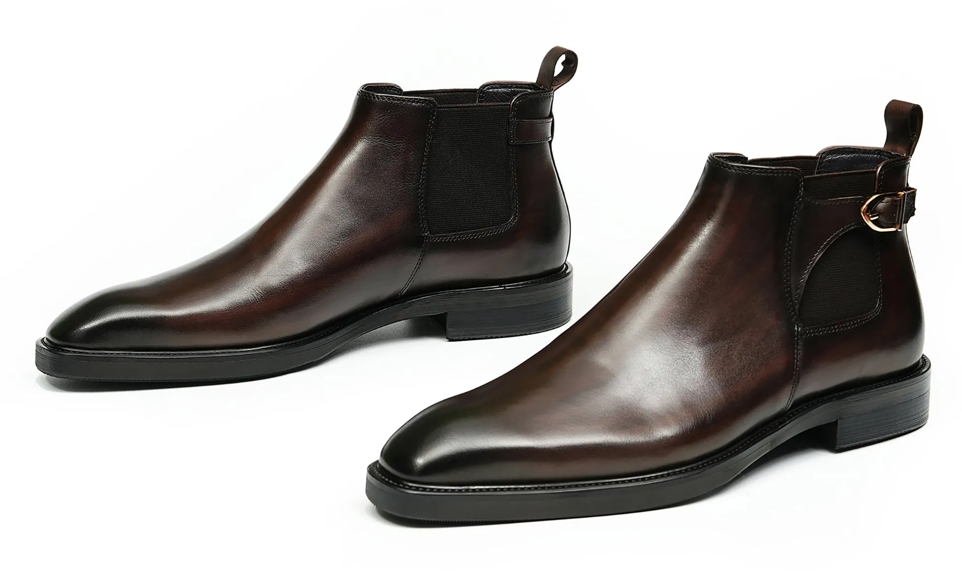 Men's Handmade Formal Buckle Chelsea Boots