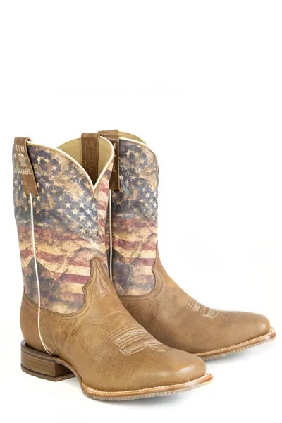 Men's Tin Haul Stars And Stripes Boots With Freedom Isn't Free Sole Handmade