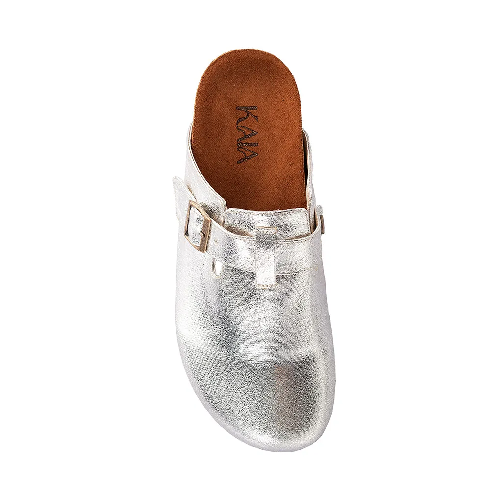 Metallic Belted Clogs