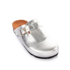 Metallic Belted Clogs