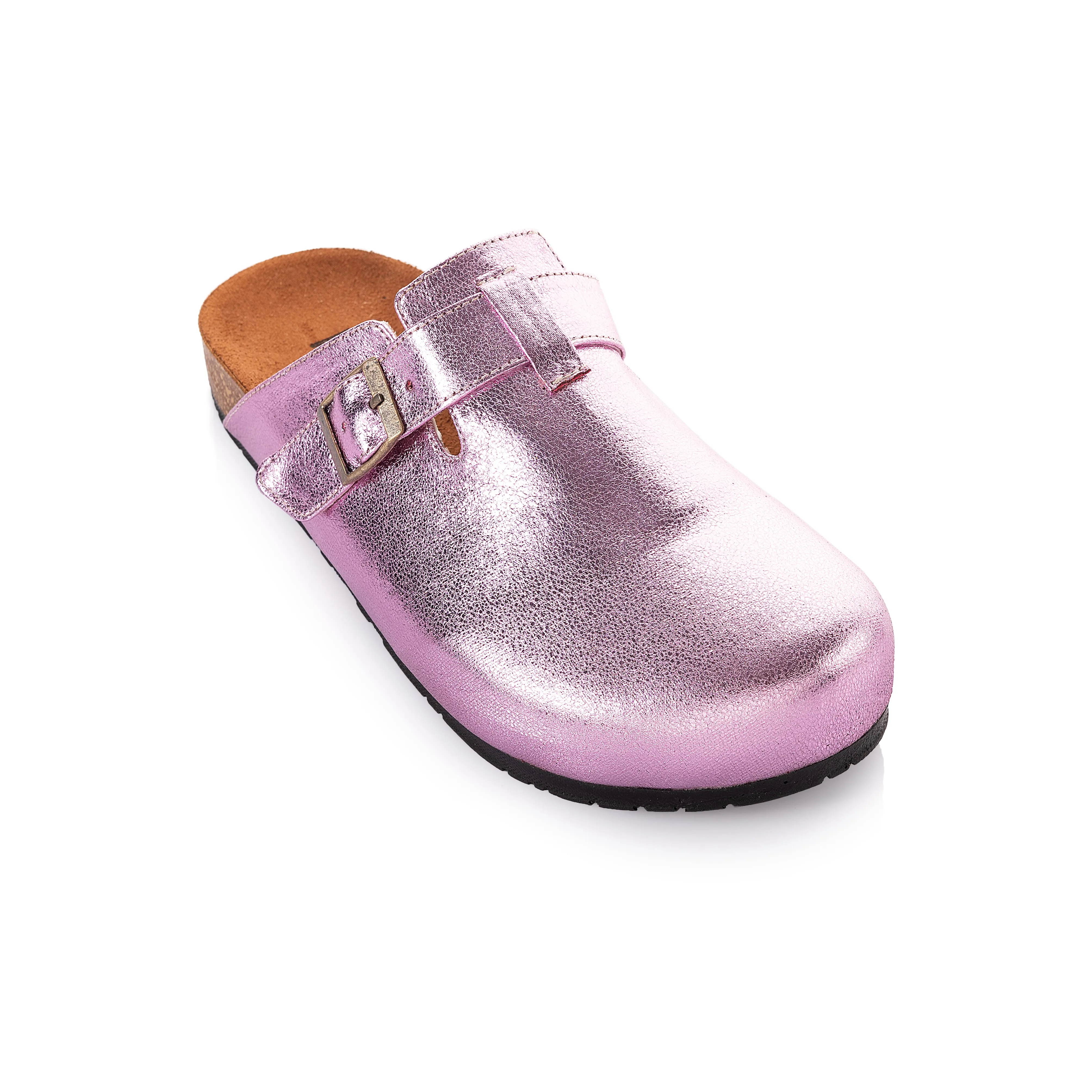 Metallic Belted Clogs