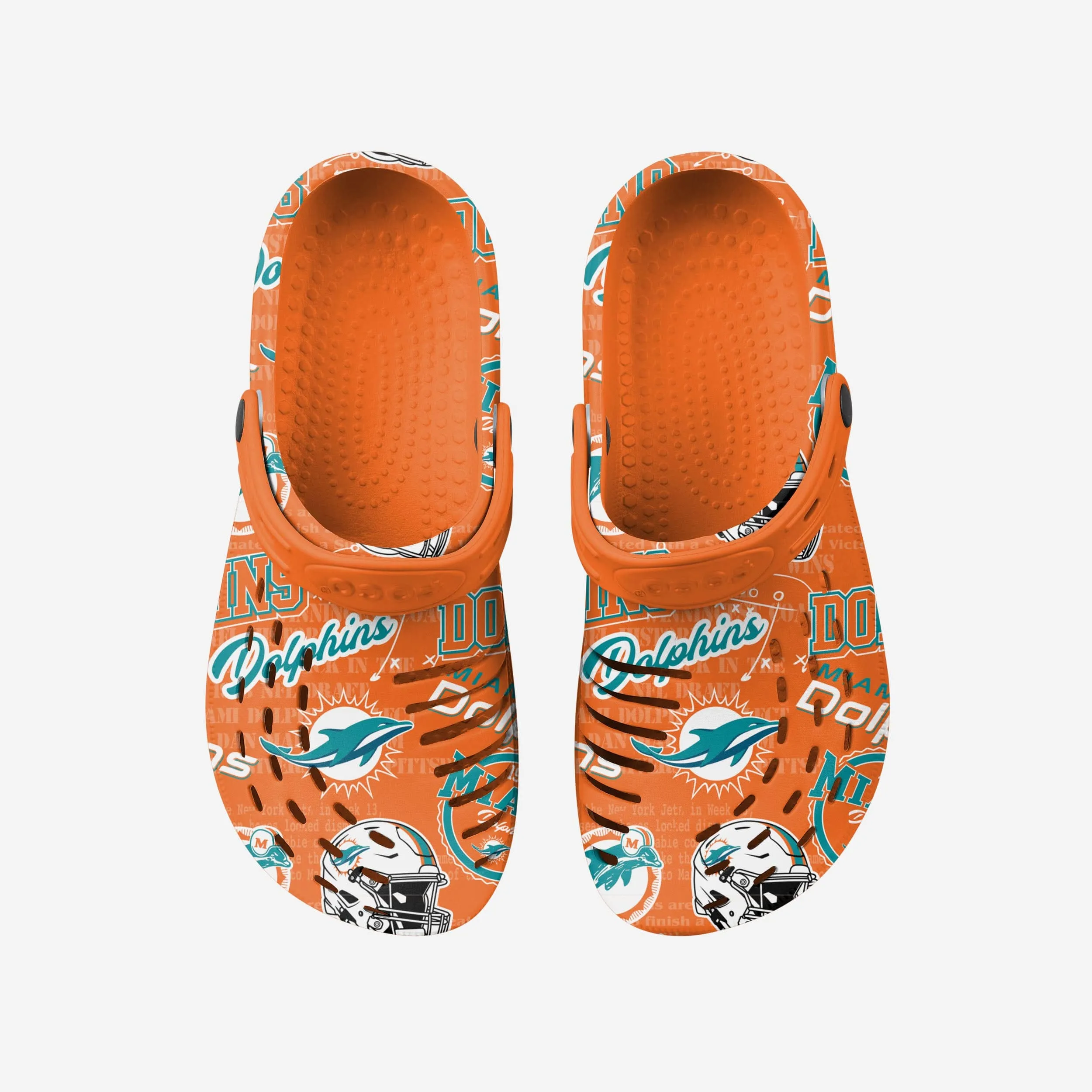 Miami Dolphins Historic Print Clog With Strap