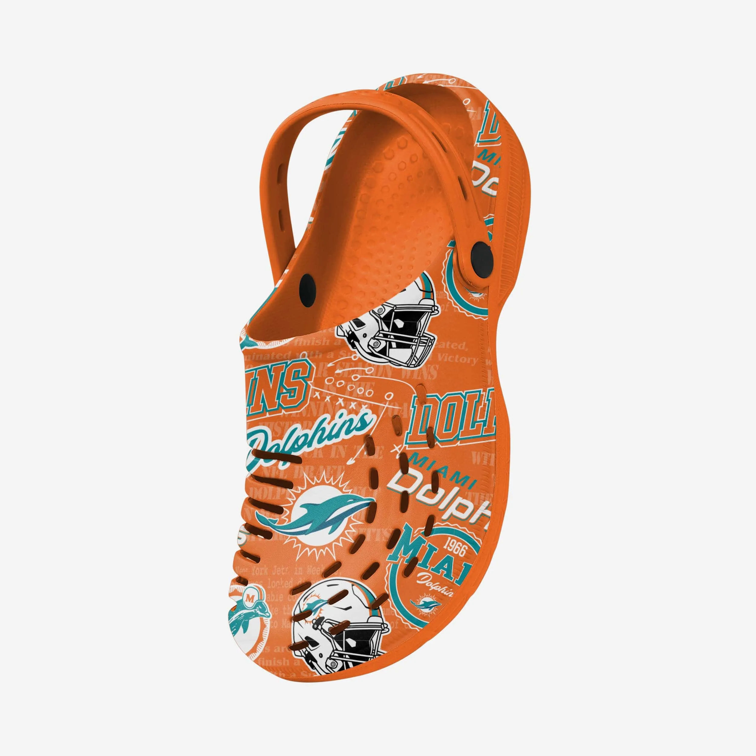 Miami Dolphins Historic Print Clog With Strap