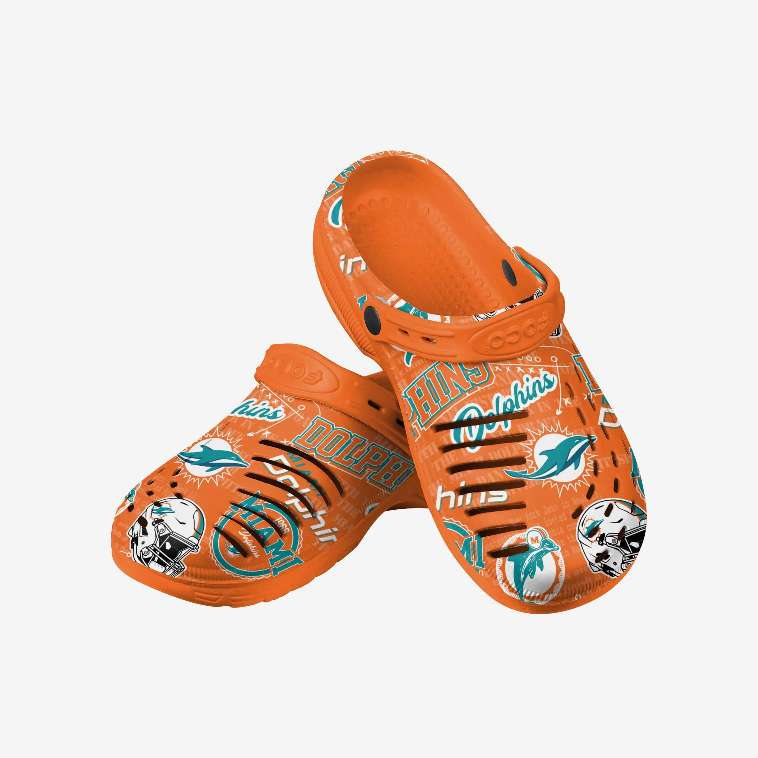 Miami Dolphins Historic Print Clog With Strap