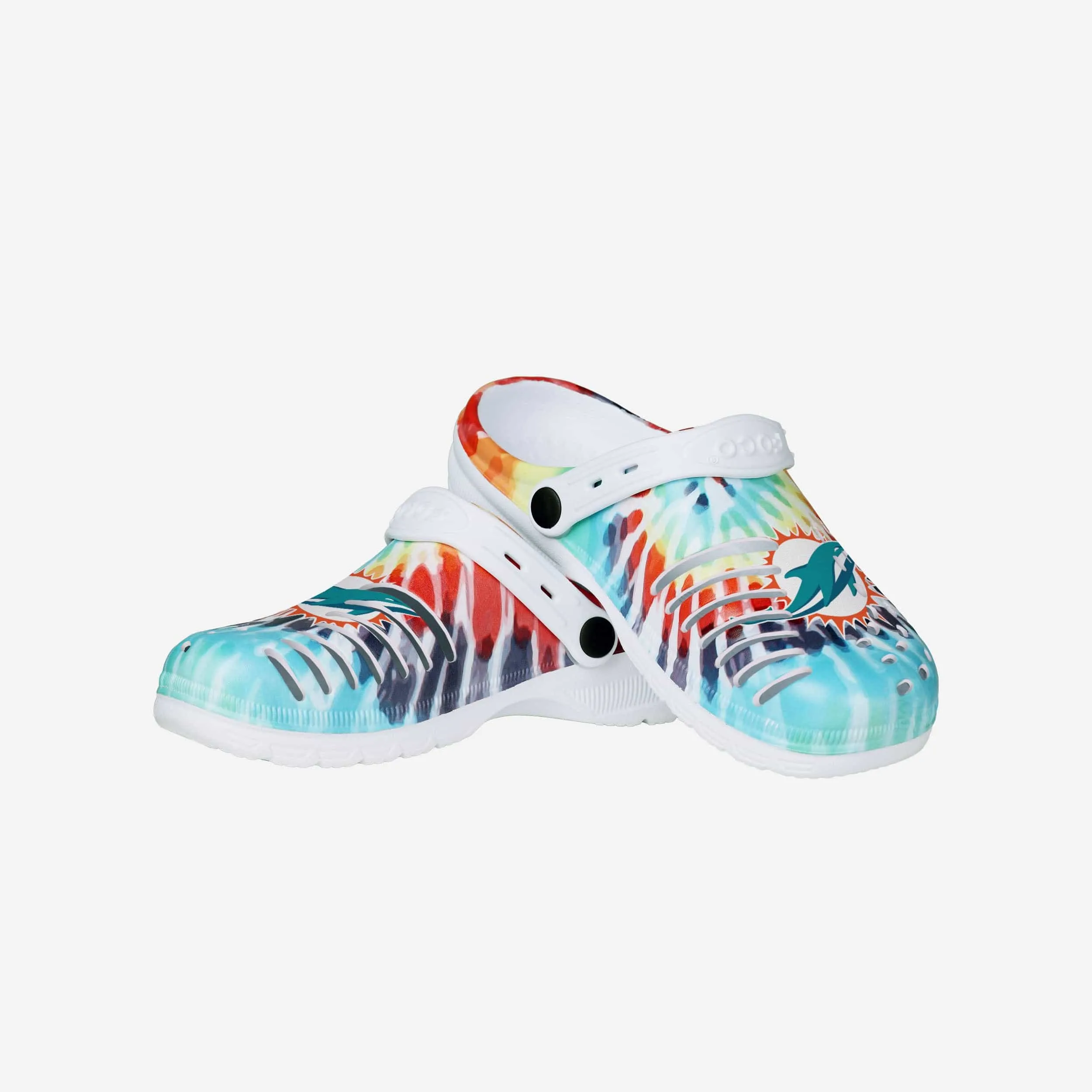 Miami Dolphins Womens Tie-Dye Clog With Strap