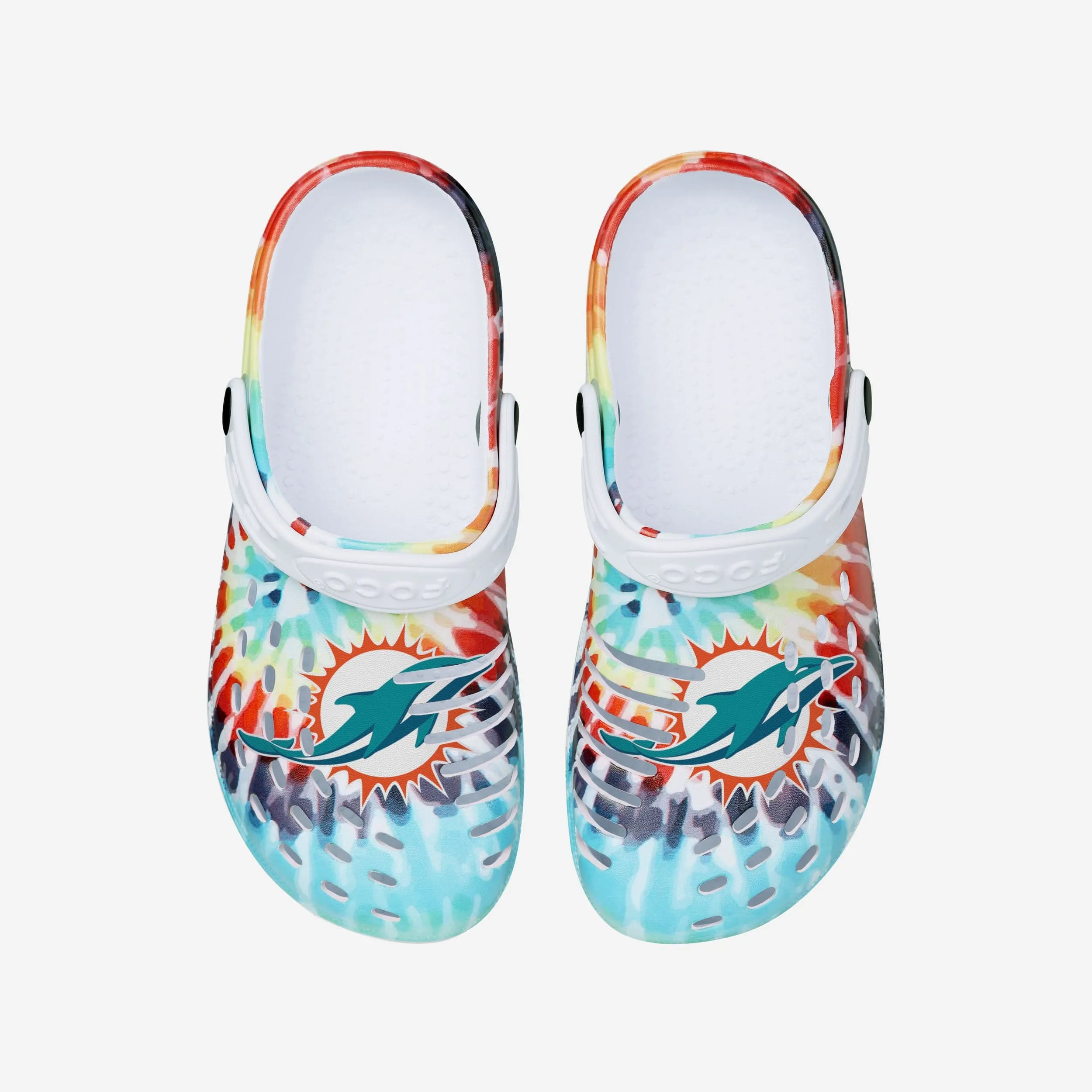 Miami Dolphins Womens Tie-Dye Clog With Strap