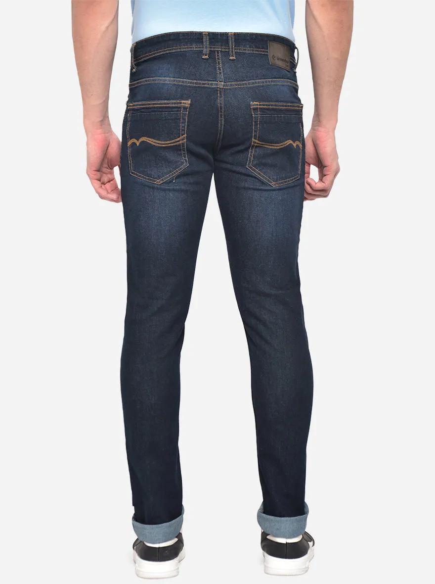 Mid Blue Washed Narrow Fit Jeans | Greenfibre