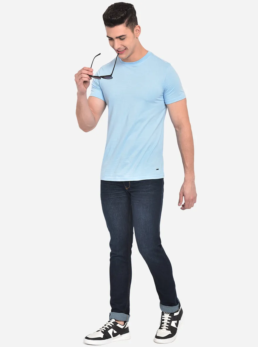 Mid Blue Washed Narrow Fit Jeans | Greenfibre