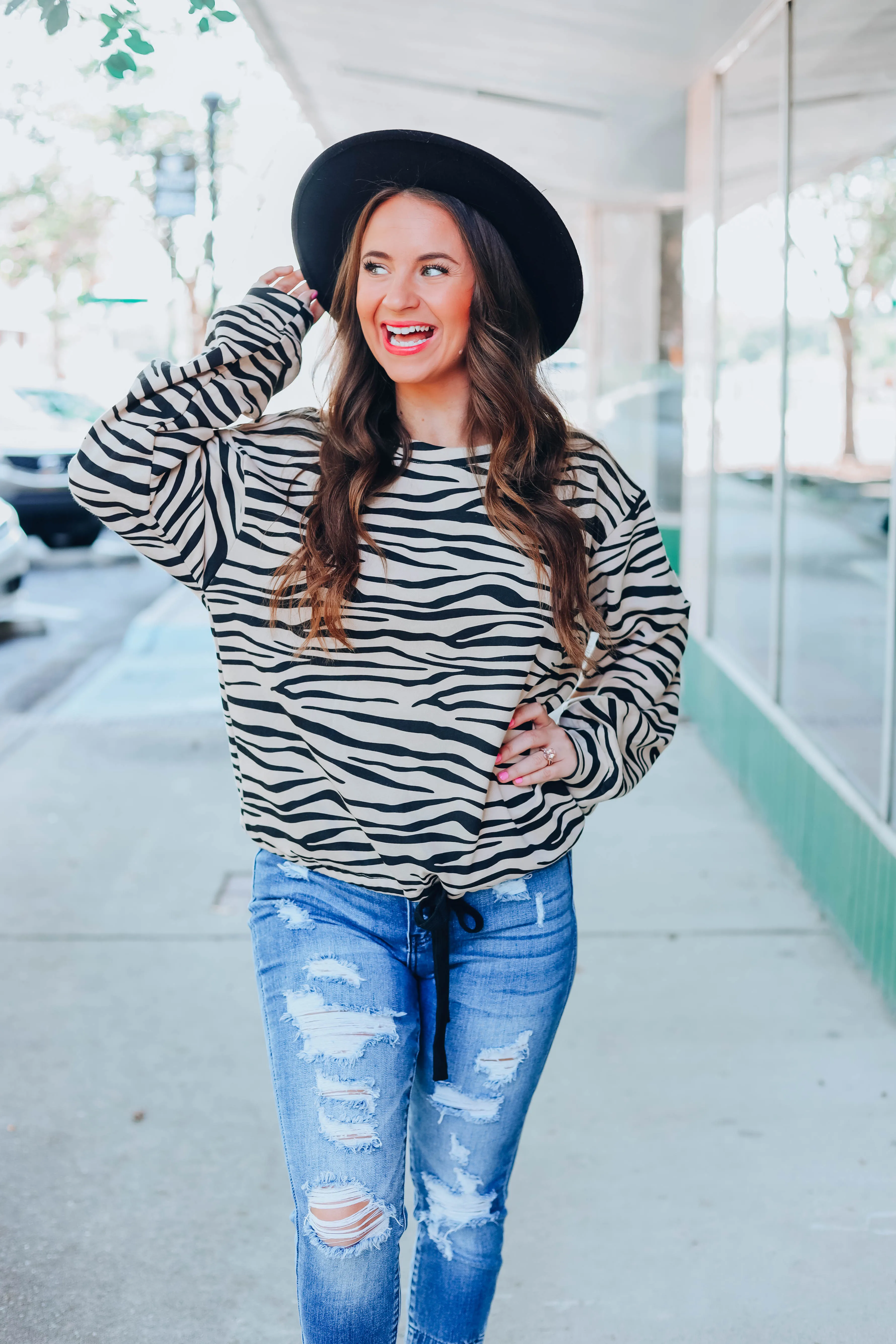 Might Be You Zebra Pullover