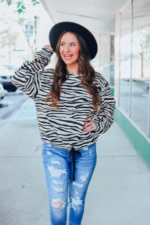 Might Be You Zebra Pullover