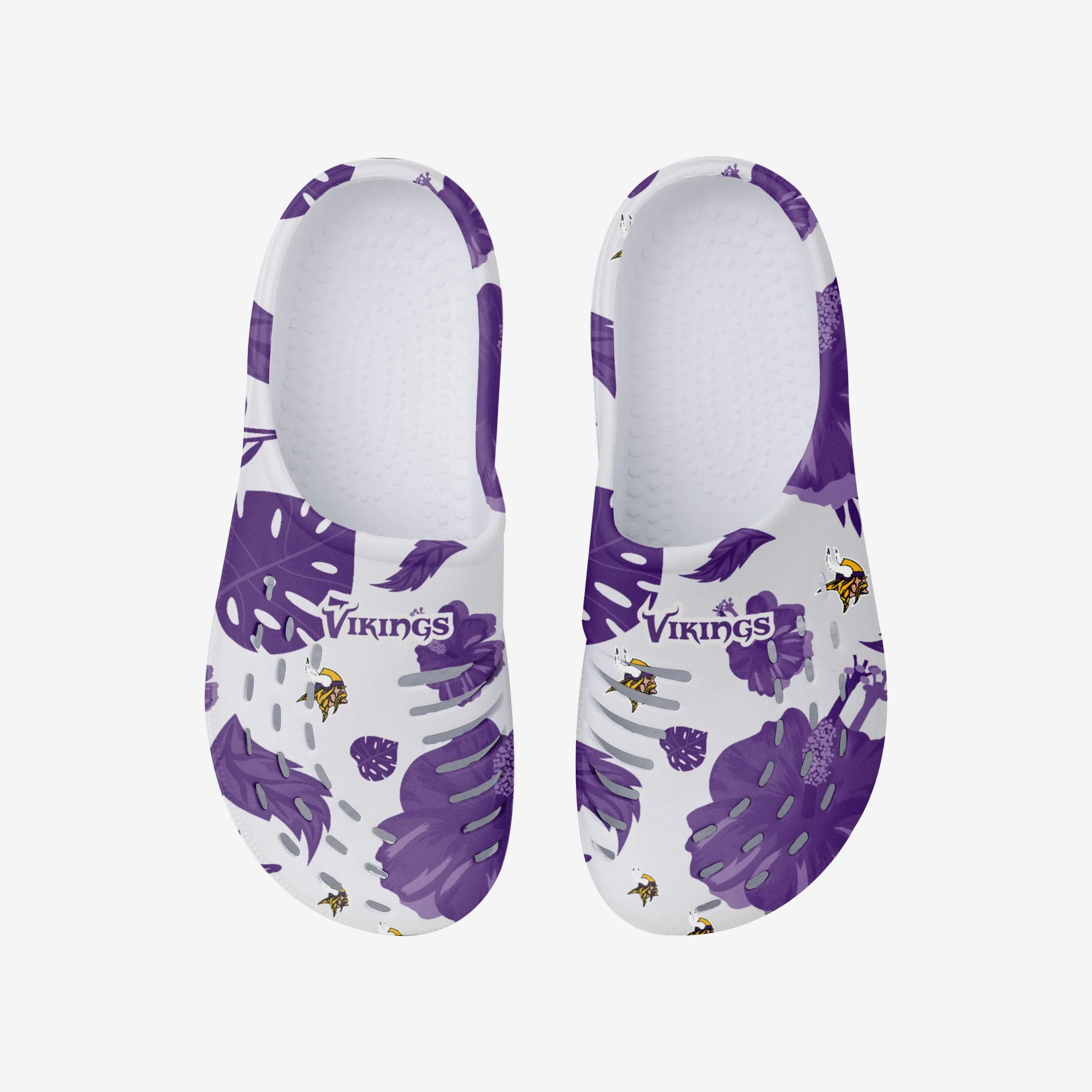 Minnesota Vikings Womens Floral White Clog