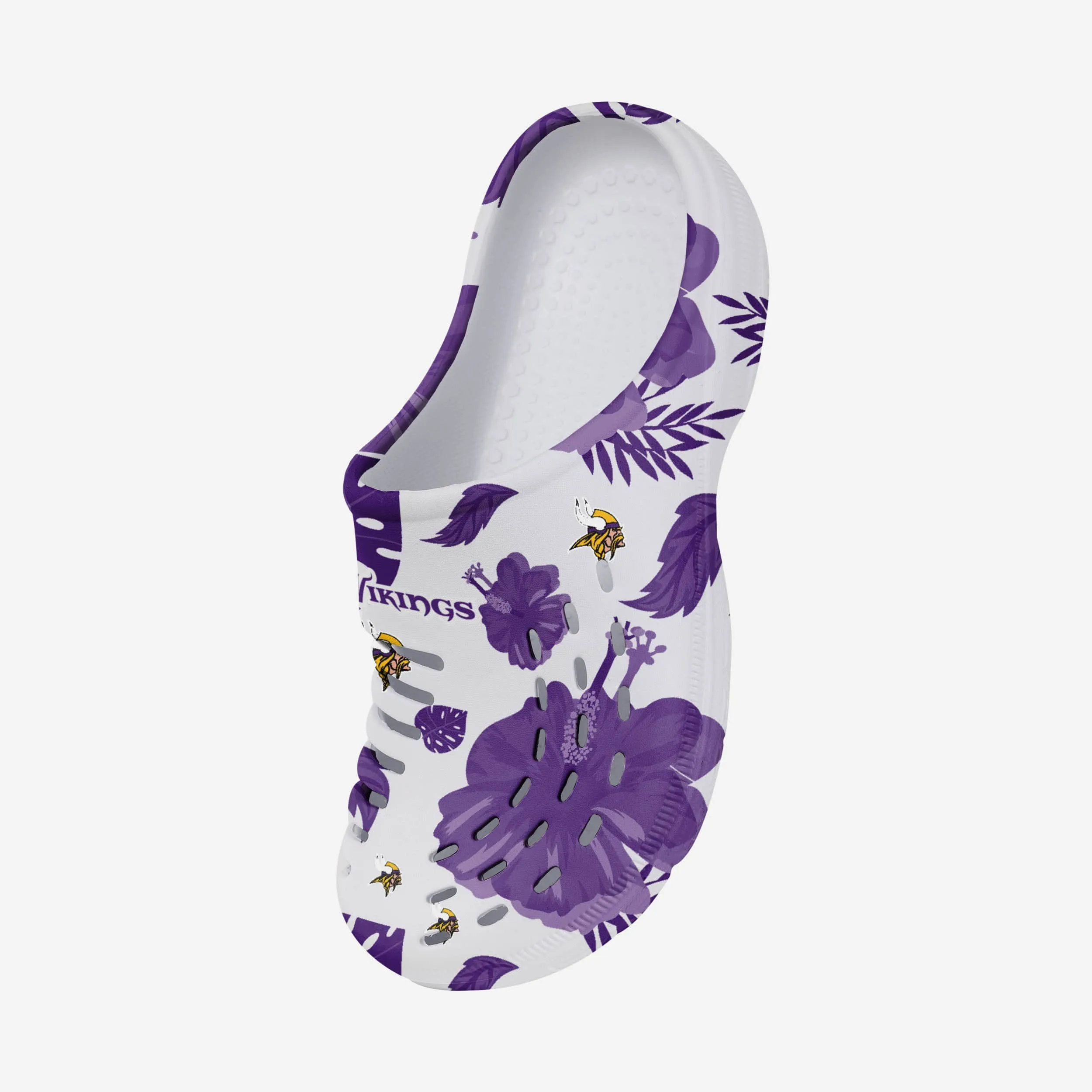 Minnesota Vikings Womens Floral White Clog