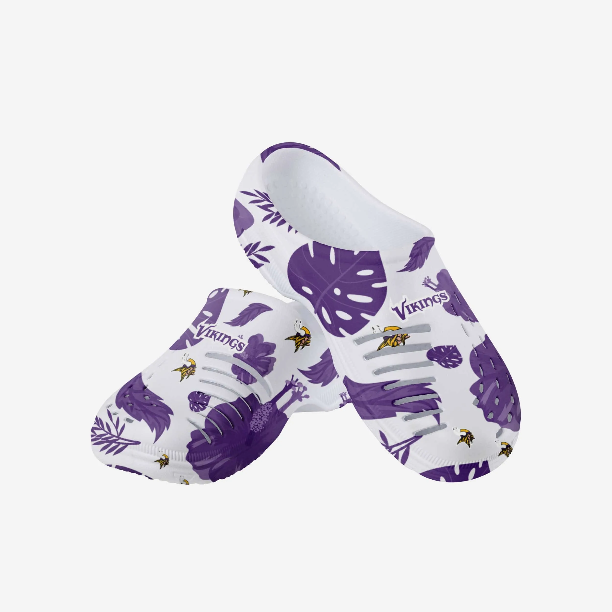 Minnesota Vikings Womens Floral White Clog