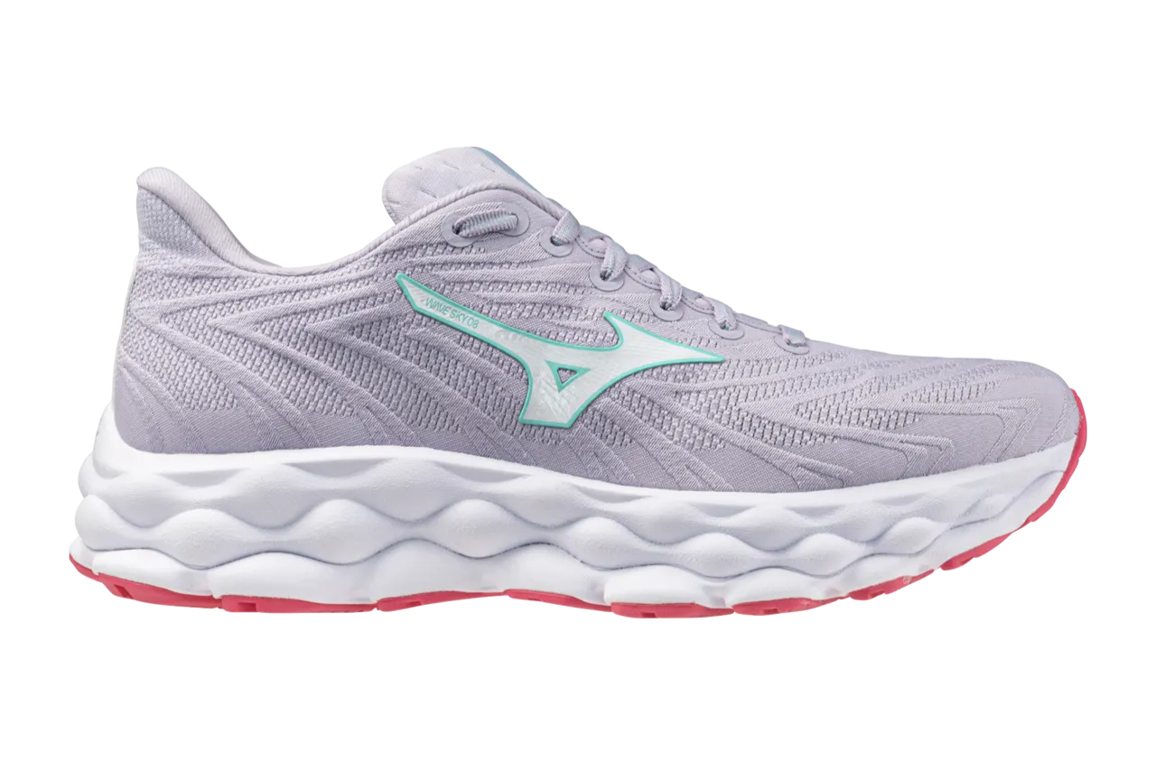 Mizuno Wave Sky 8 (B Width) - Thistle/White/Camellia Rose (Womens)