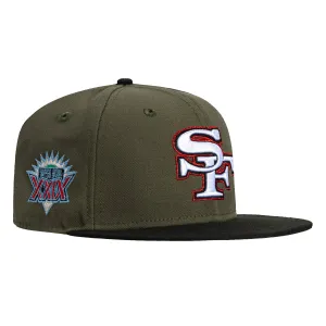 New Era 59Fifty San Francisco 49ers 1995 Super Bowl Patch Hat - Olive, Black