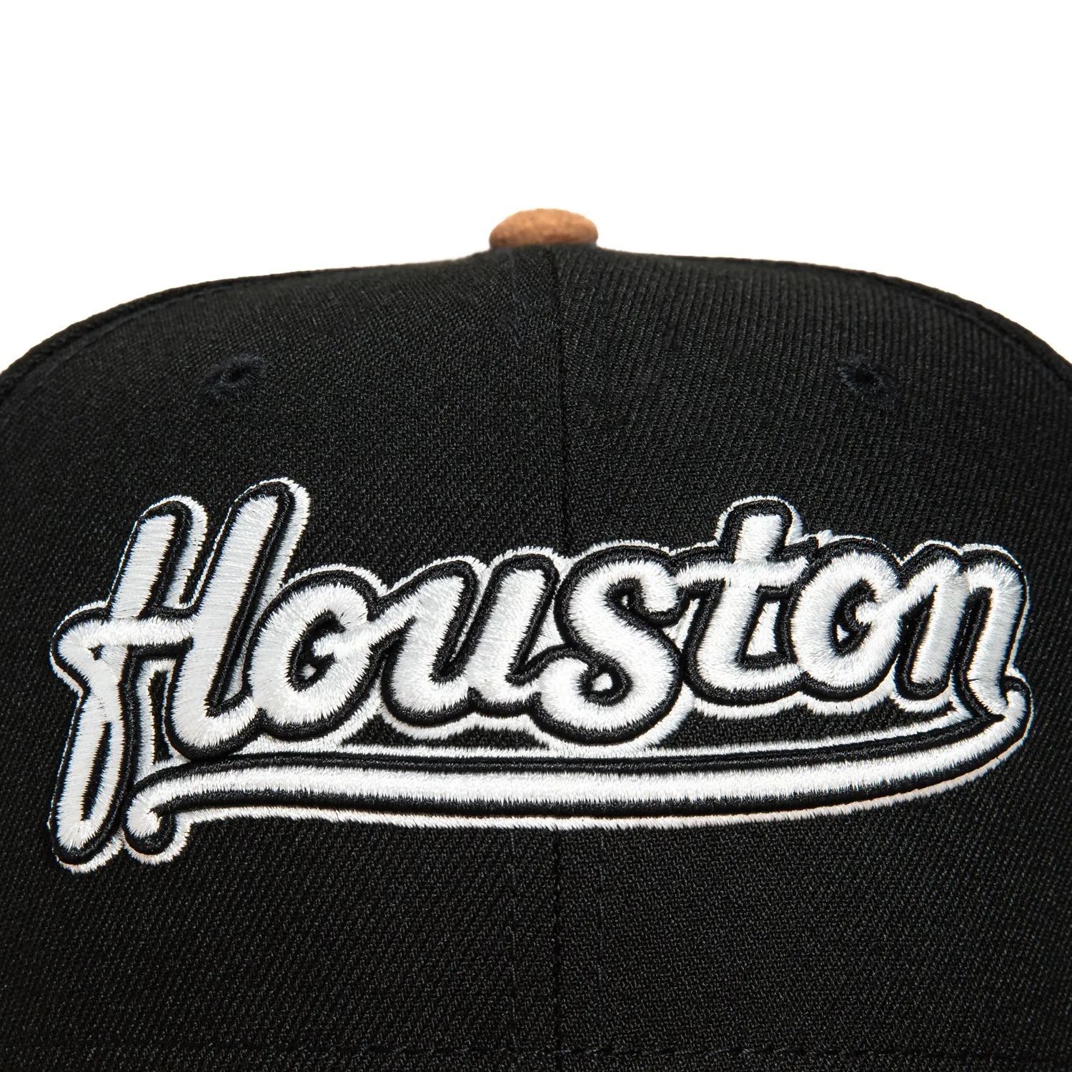 New Era 59Fifty Suede Visor Houston Astros 45th Anniversary Patch Script Hat - Black, Tan