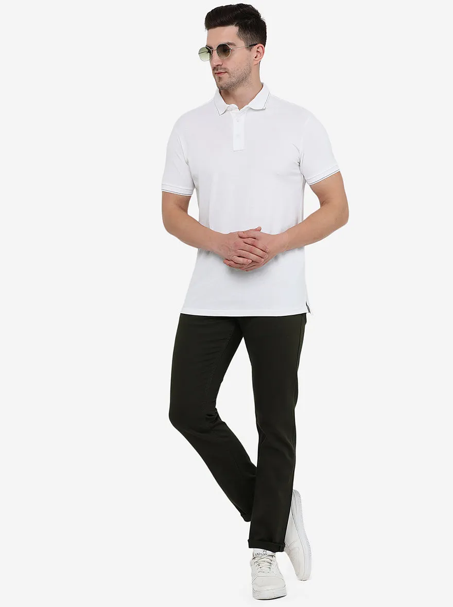 Olive Green Washed Slim Fit Jeans | JadeBlue