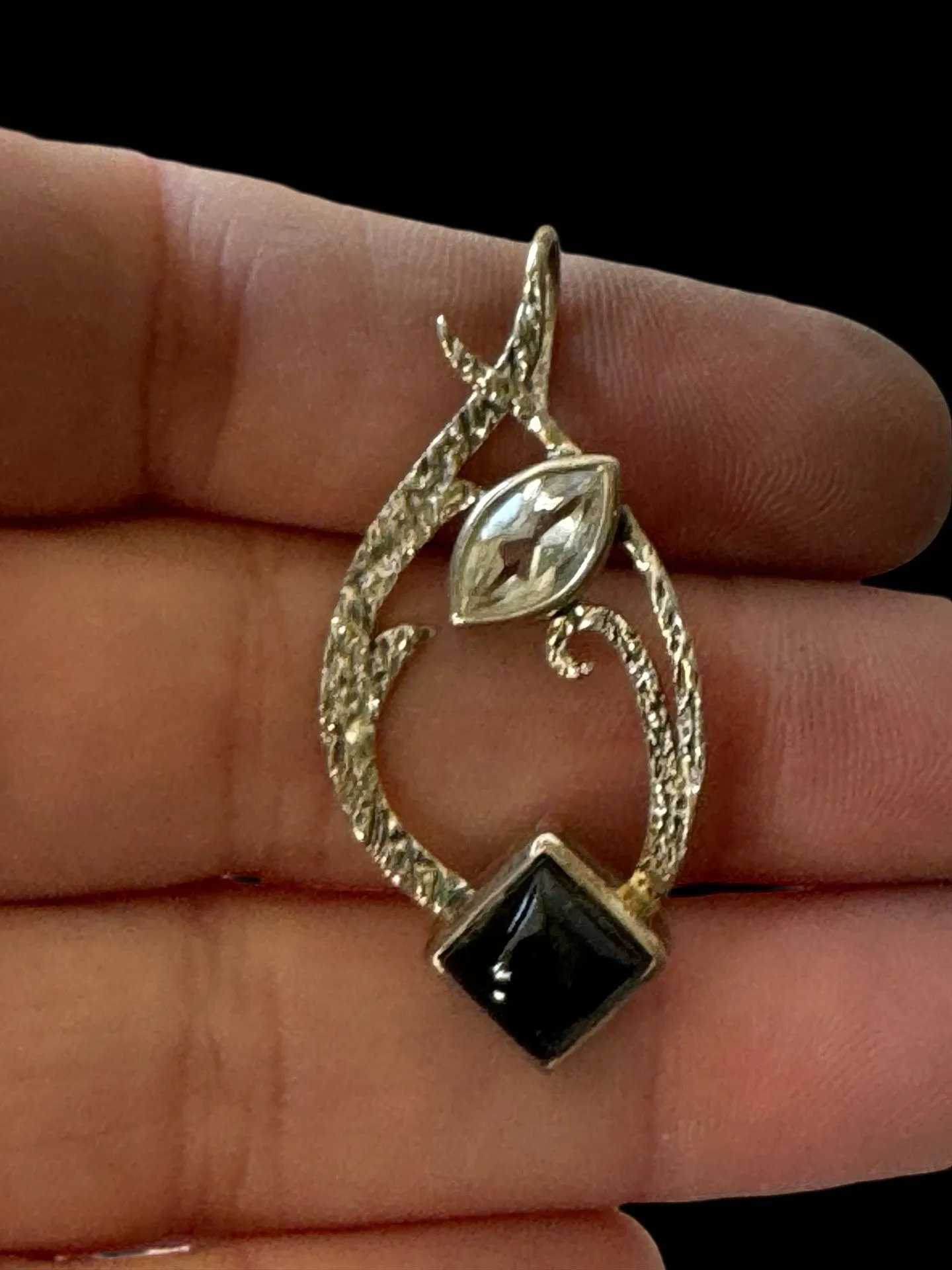Petite Smooth Obsidian and CZ