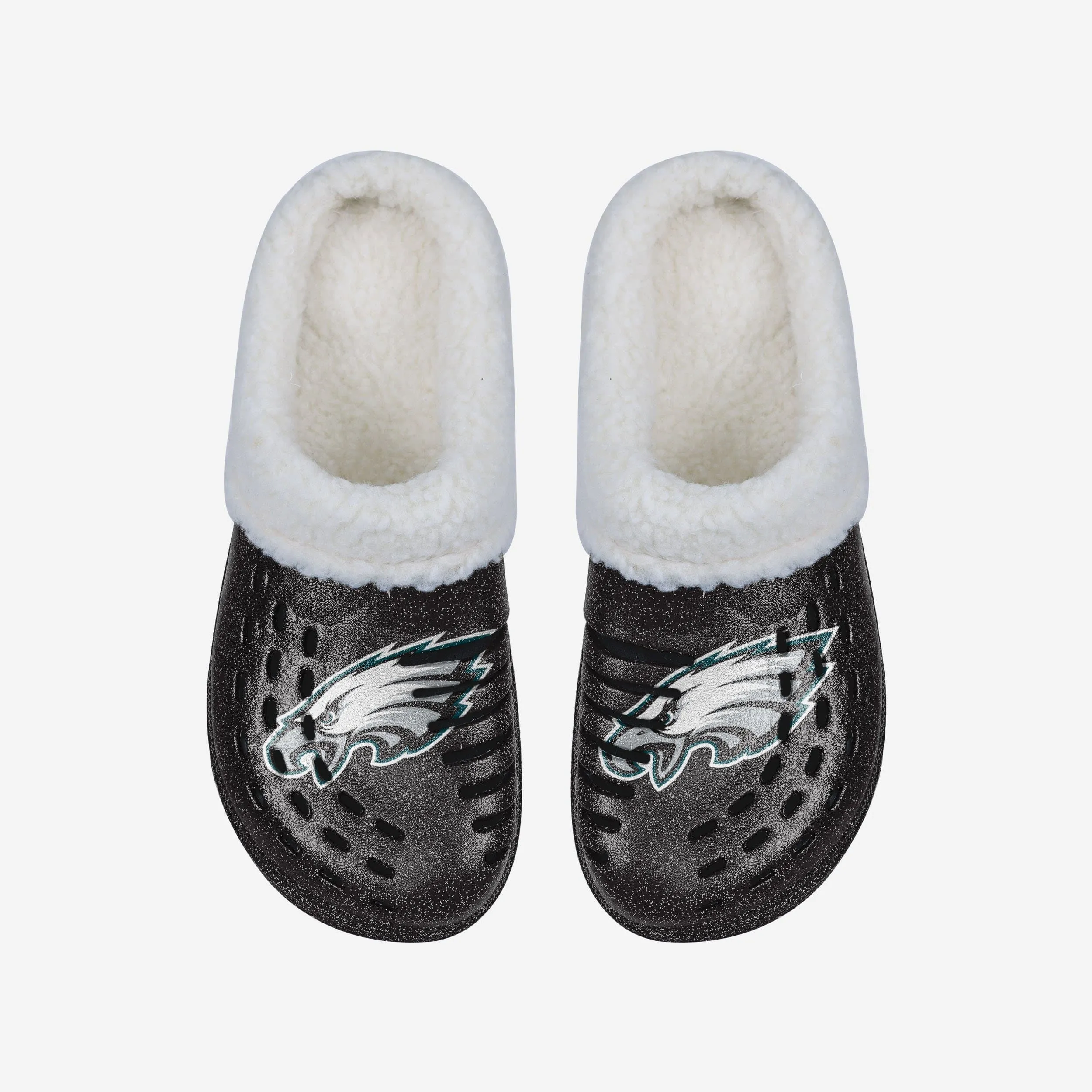 Philadelphia Eagles Womens Sherpa Lined Glitter Clog