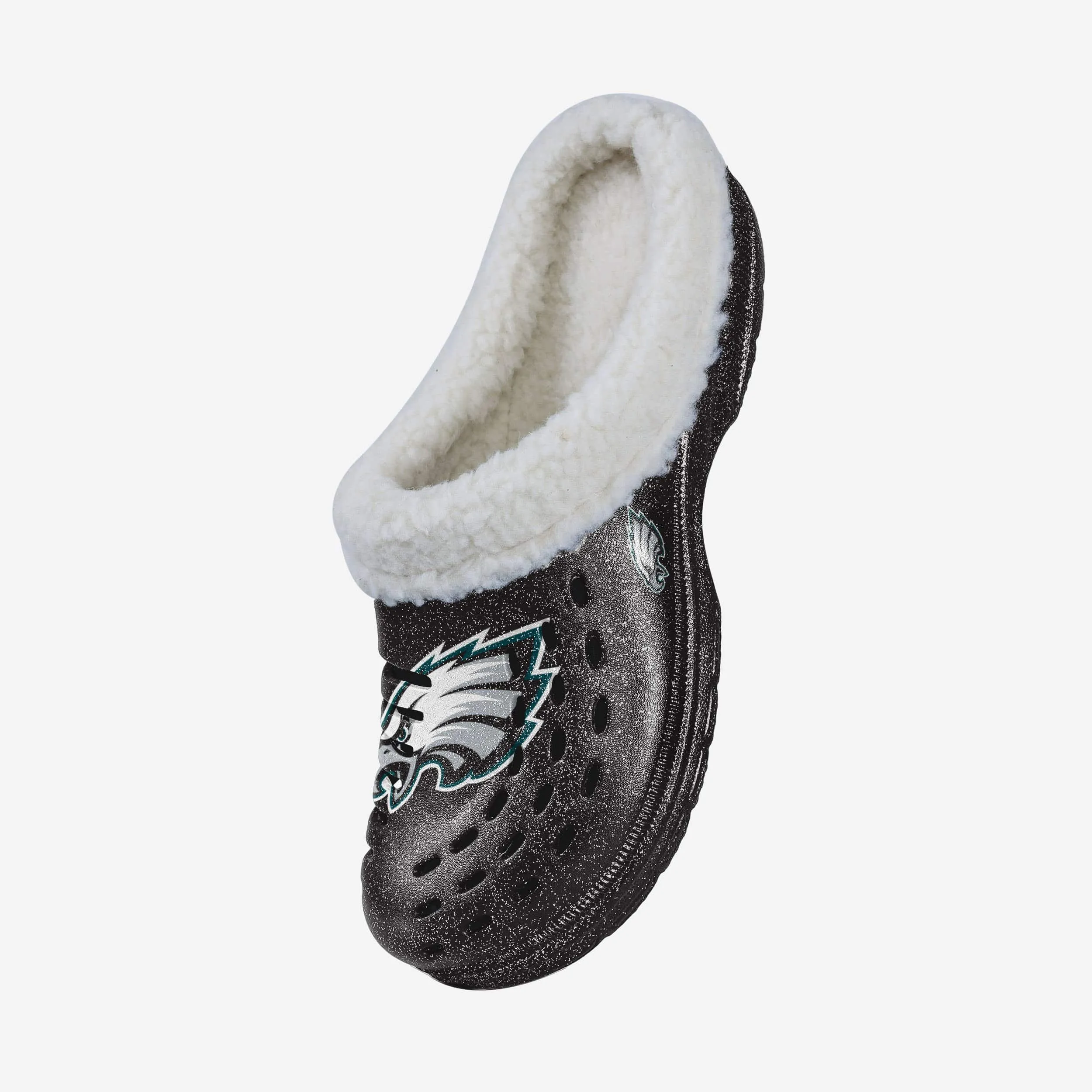 Philadelphia Eagles Womens Sherpa Lined Glitter Clog