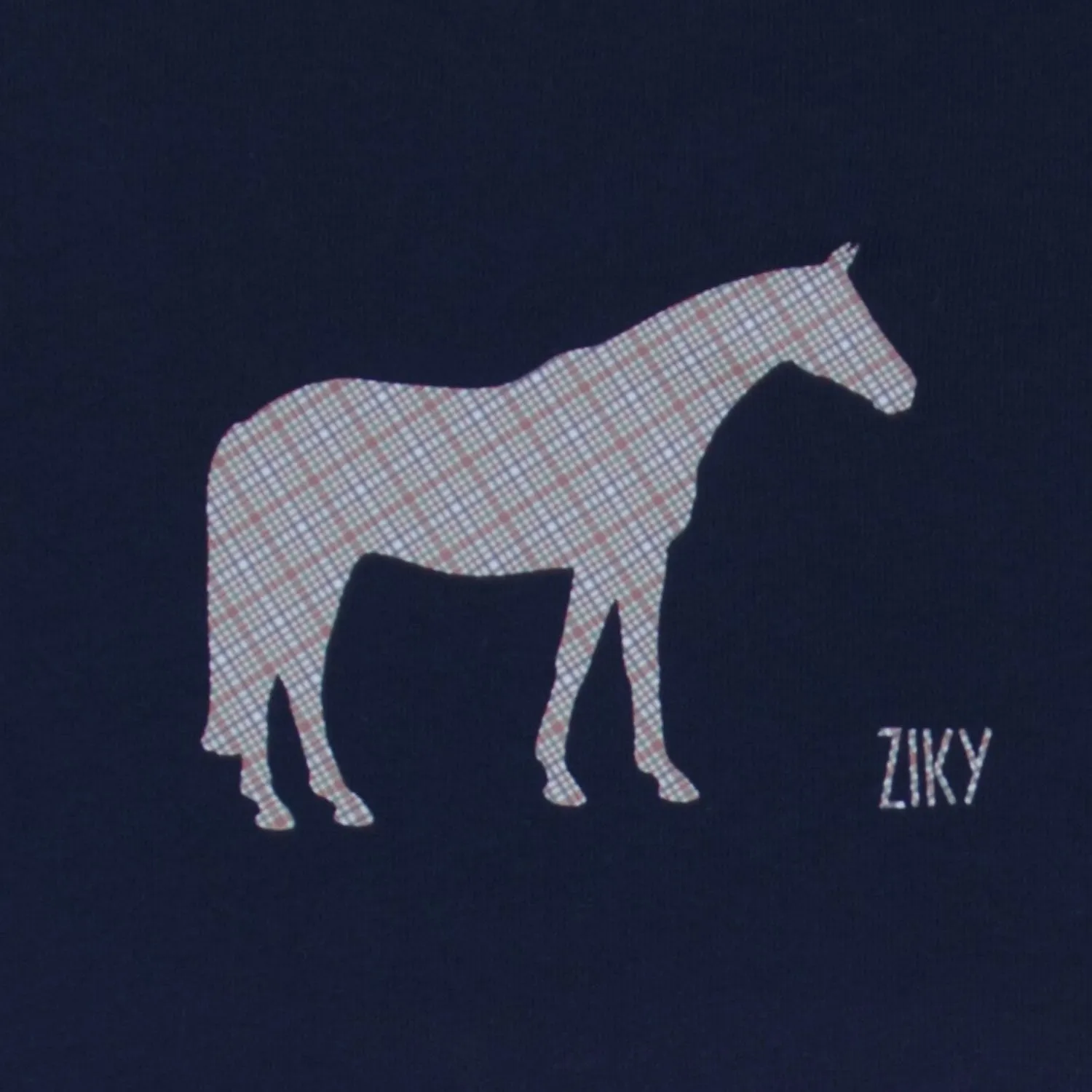 Plaid Horse Scoop Neck