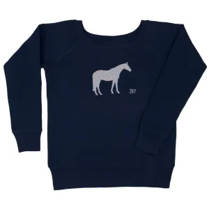 Plaid Horse Scoop Neck