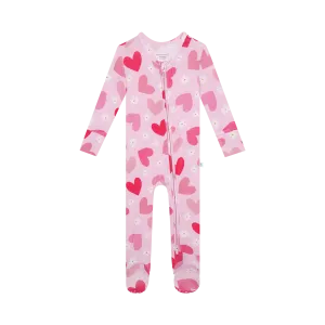 Posh Peanut Daisy Love Zippered Footie