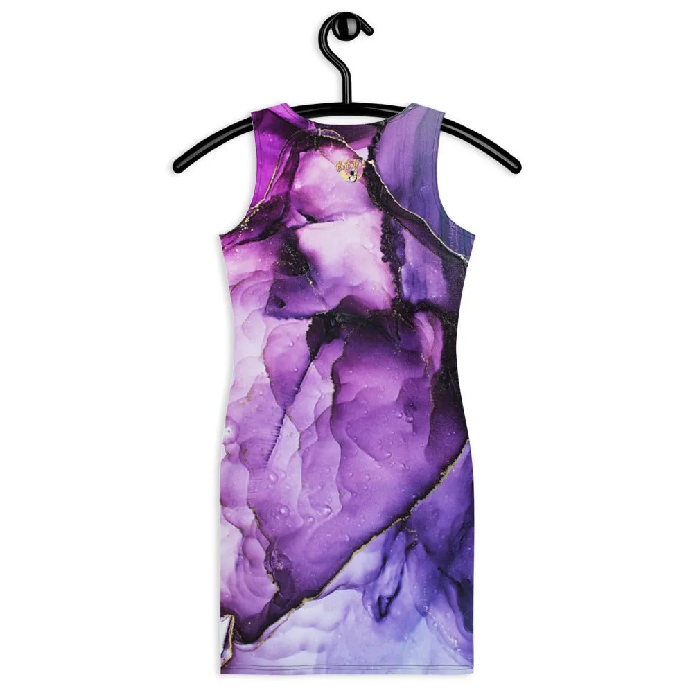 Purple Marble Fitted Dress