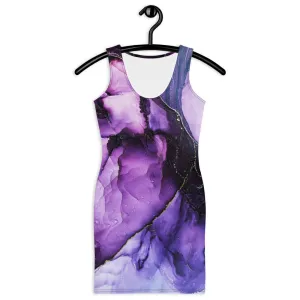 Purple Marble Fitted Dress
